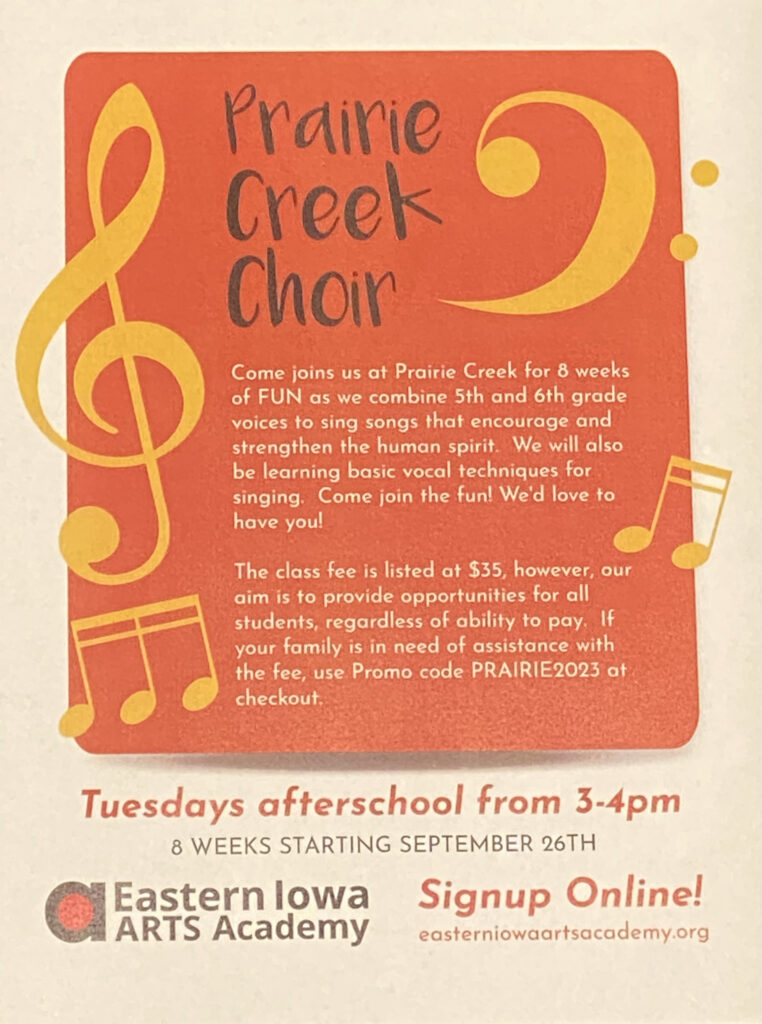 Prairie Creek Choir EIAA Fall 2023